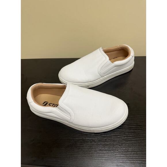 STQ Work Non Slip Size US 10 Round Toe Sneakers Shoes Slip On Women's White - Picture 3 of 11
